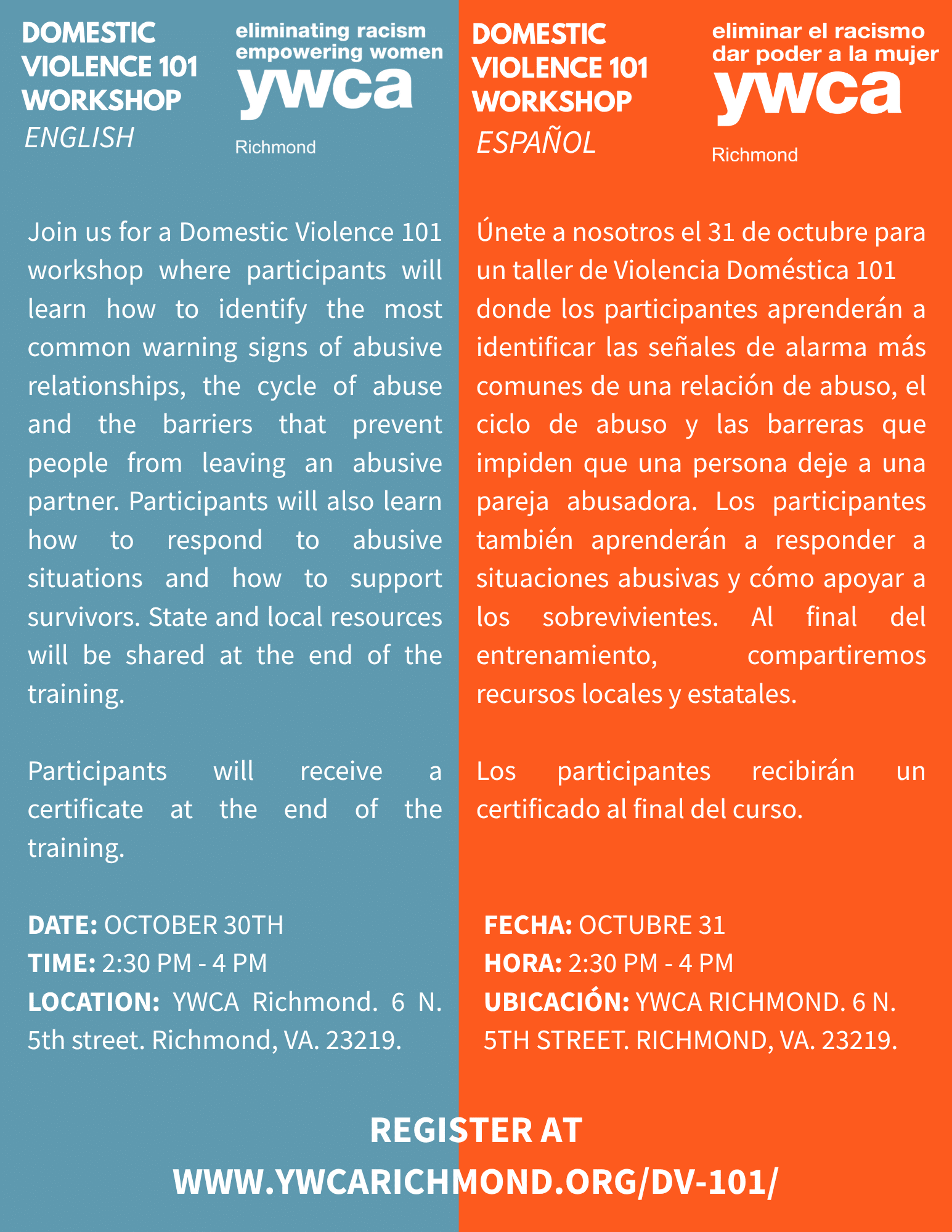 DOMESTIC VIOLENCE 101 WORKSHOP
